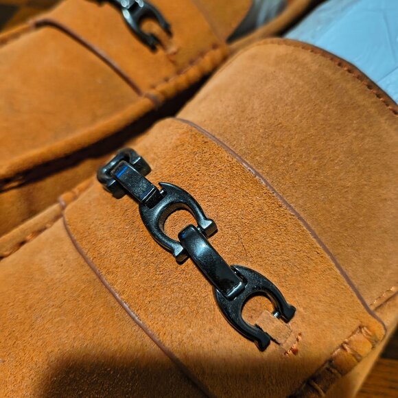 Coach Men’s Suede C-Link Driver Loafers – Burt Orange Size 13 - Picture 2 of 4